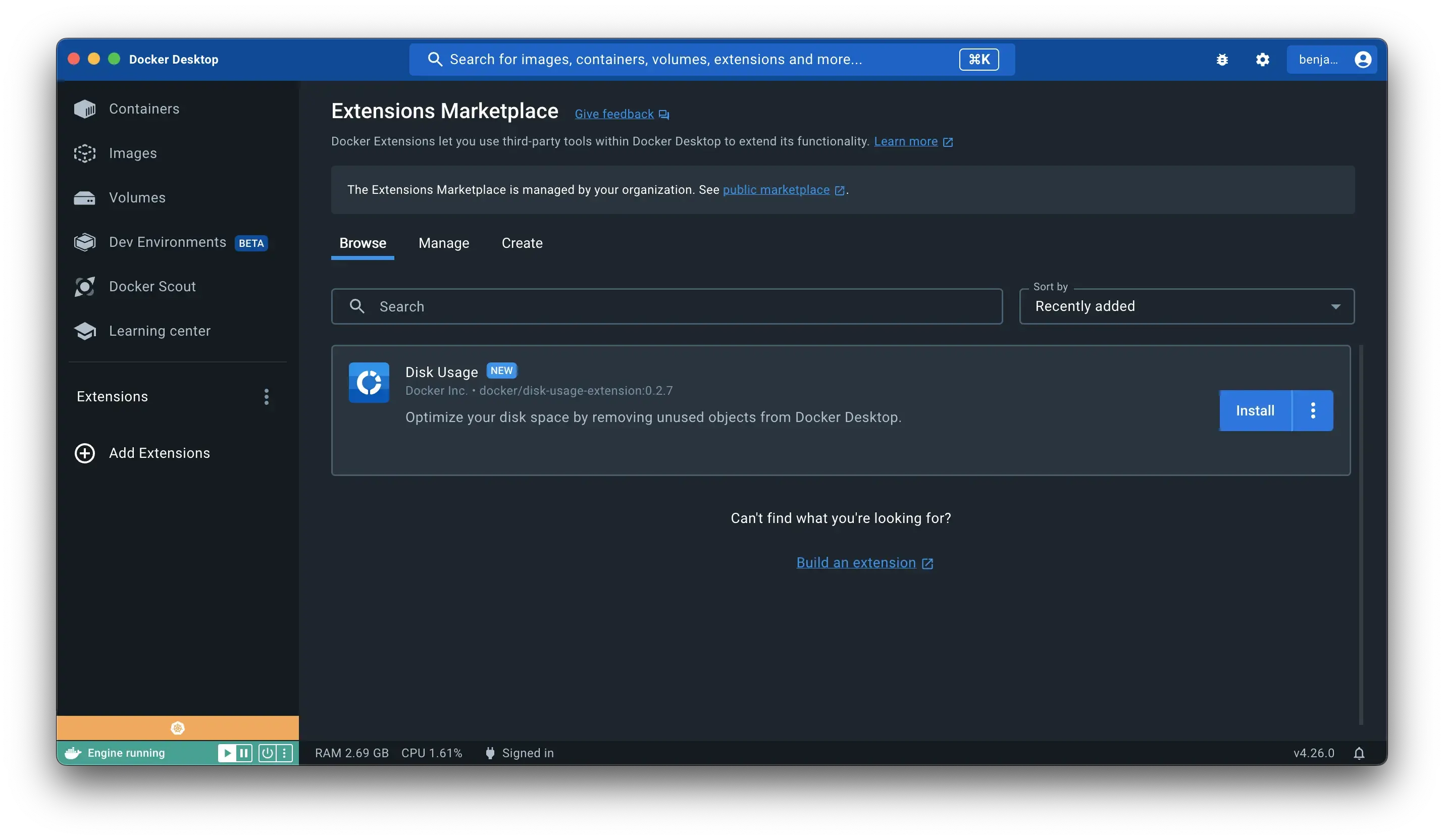Extensions Private Marketplace