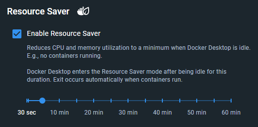 Resource Saver Settings