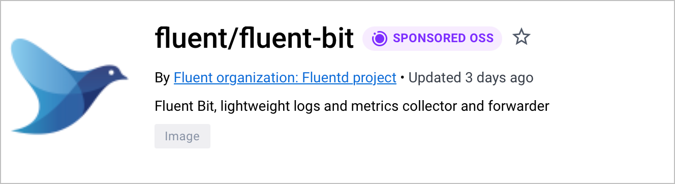 Fluent org with a Docker-Sponsored Open Source badge